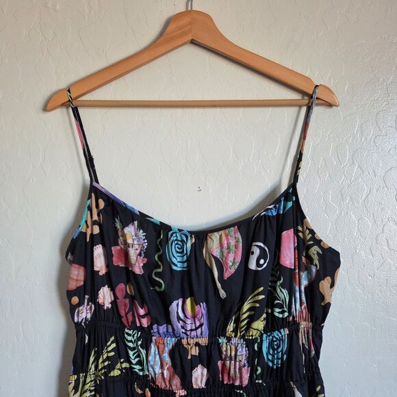 Rails Fatima Bathing Ladies Tank Midi Dress Black Size Women's Large 100% Cotton - Picture 3 of 12